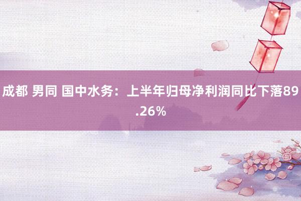 成都 男同 国中水务：上半年归母净利润同比下落89.26%